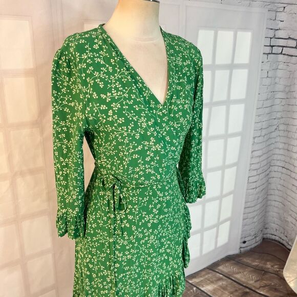 Faithfull the Brand Carmel Dress Violette Print Green size  8 - Picture 6 of 15